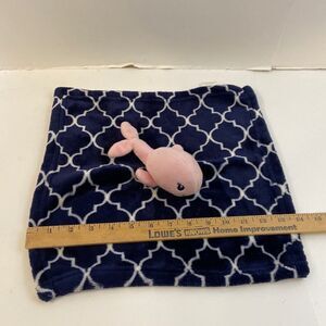 HB blanket lovey 14x14 blue‎ and pink whale